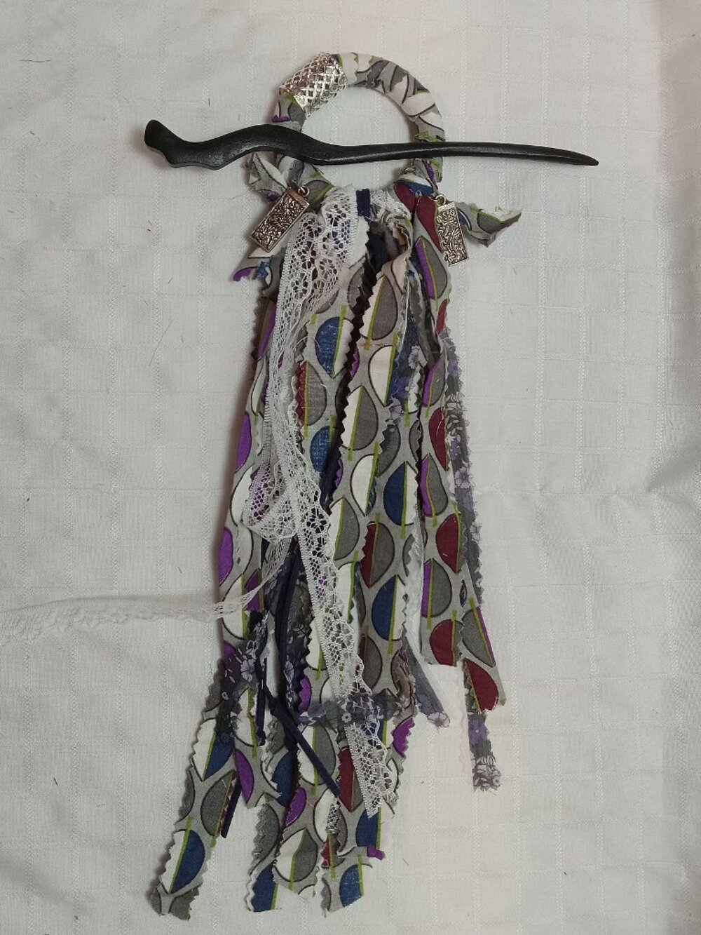 Round dreads or hair wrap/boho bun extension/Hair clip/Hair atebas & pic